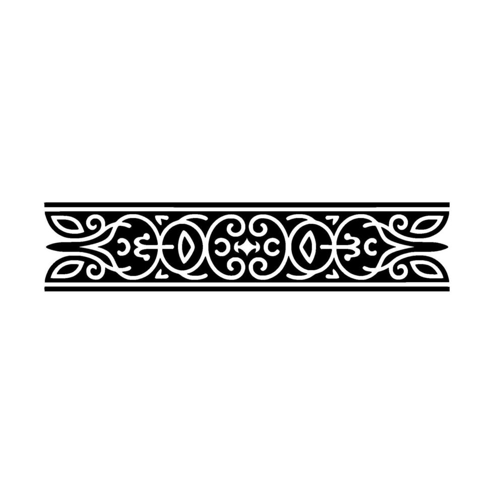 Intricate Black and White Decorative Border, Vintage Style, Celtic vector