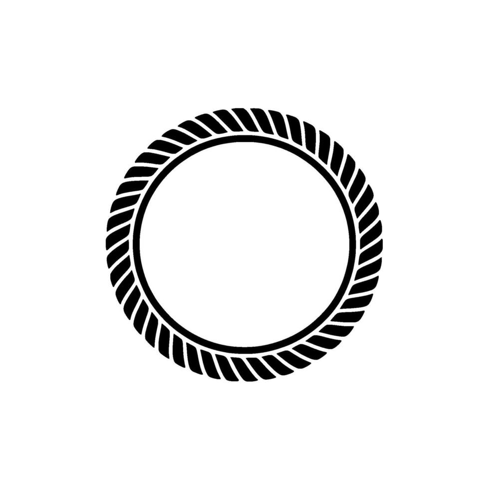 Minimalist Rope Circle Emblem, Nautical vector
