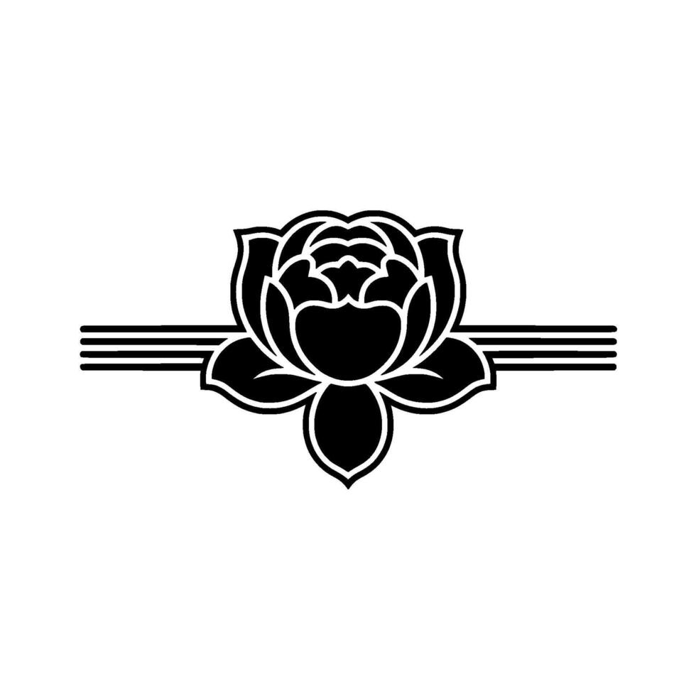 Elegant Black Lotus Emblem, Minimalist, Symmetry vector