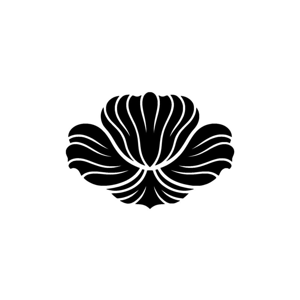 Elegant Black Floral Emblem, Minimalist, Modern vector