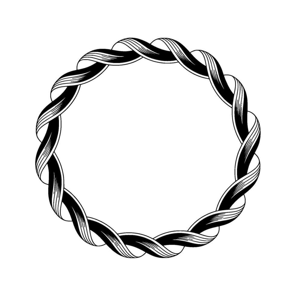 Intricate Woven Circle, Minimalist, Abstract vector