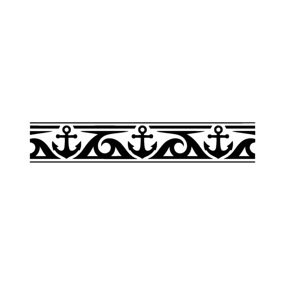 Nautical Border Classic Anchor Motif, Vintage Style vector