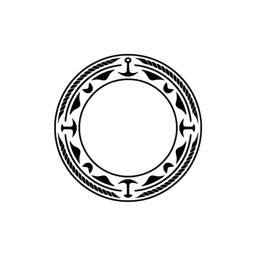 Nautical Circle Emblem, Vintage Maritime, Ornament vector