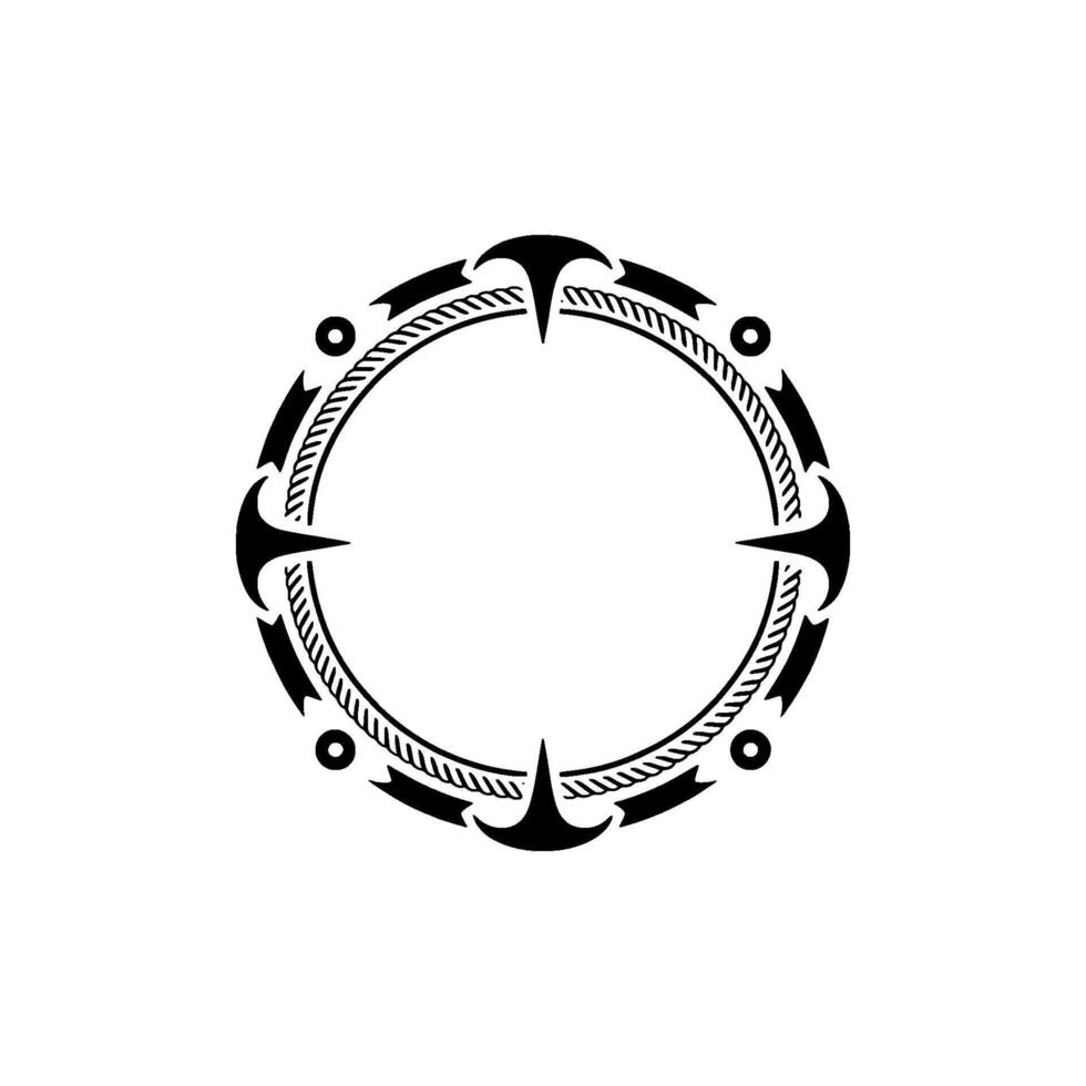 Tribal Circle Frame, Vintage, Minimalist Ornamentation vector