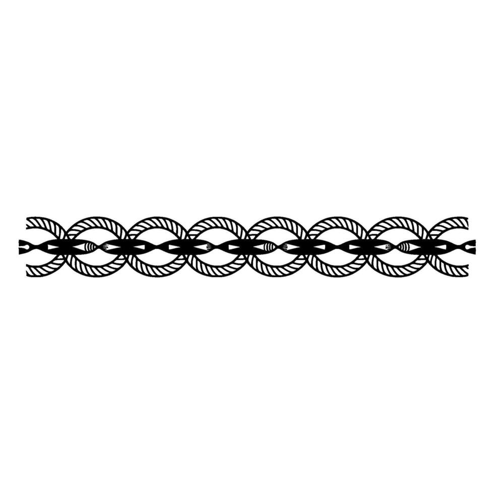 Nautical Rope Border, Vintage Style, Decorative Element, Linear vector