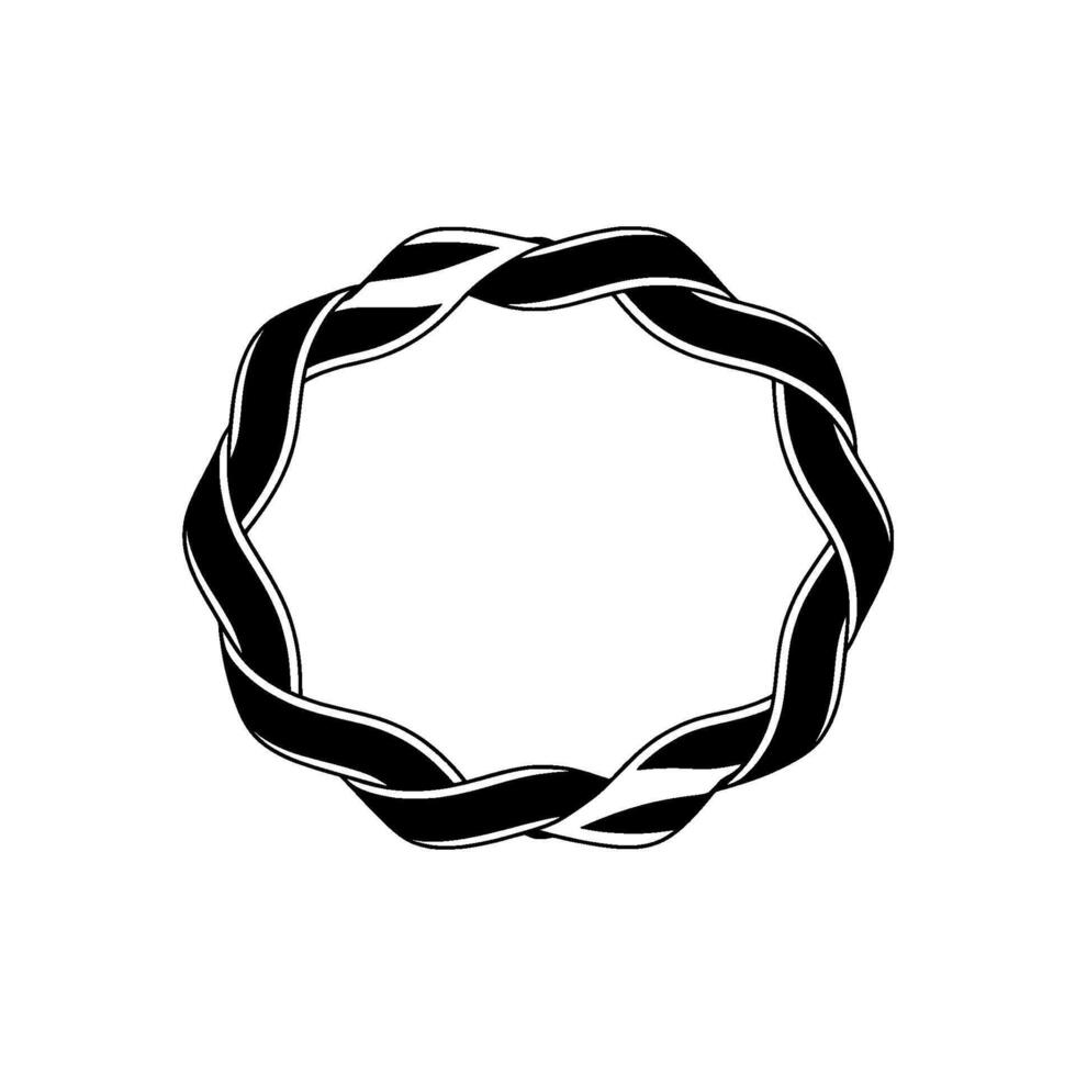 Minimalist Woven Circle, Geometric Frame, Modern vector