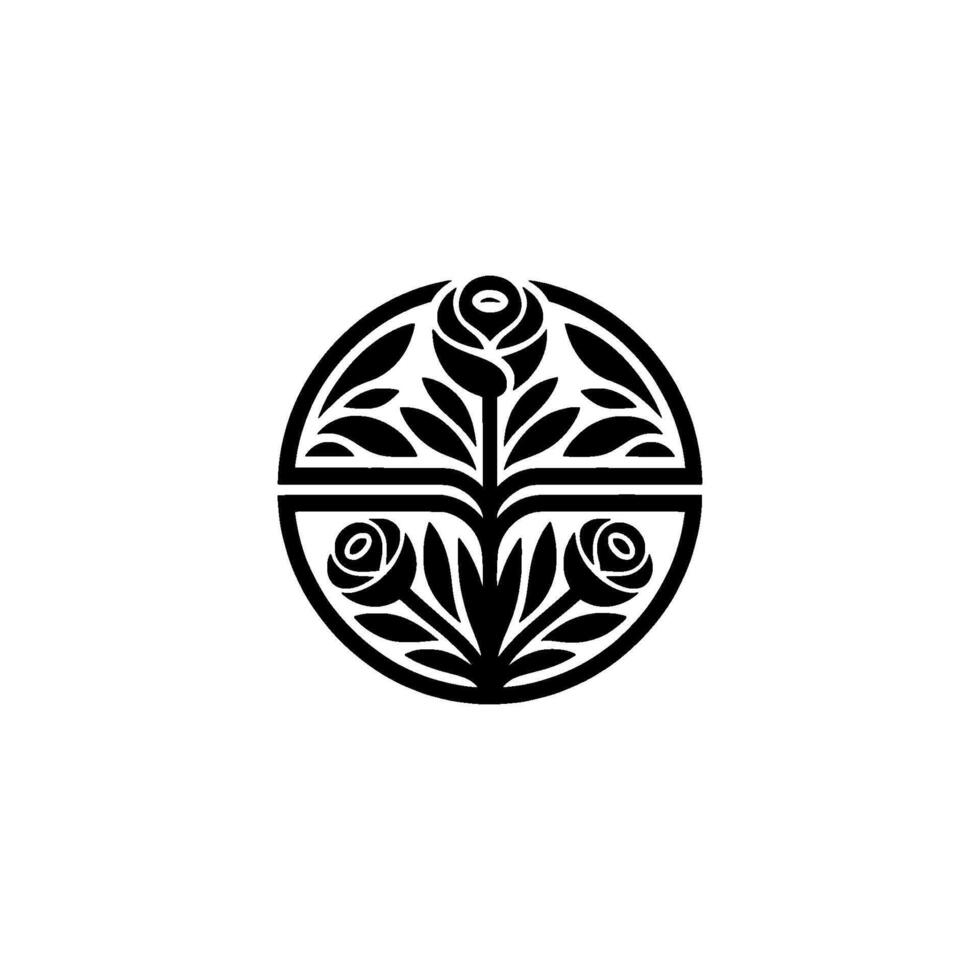 Circular Floral Emblem Growth, Heritage, and Renewal vector