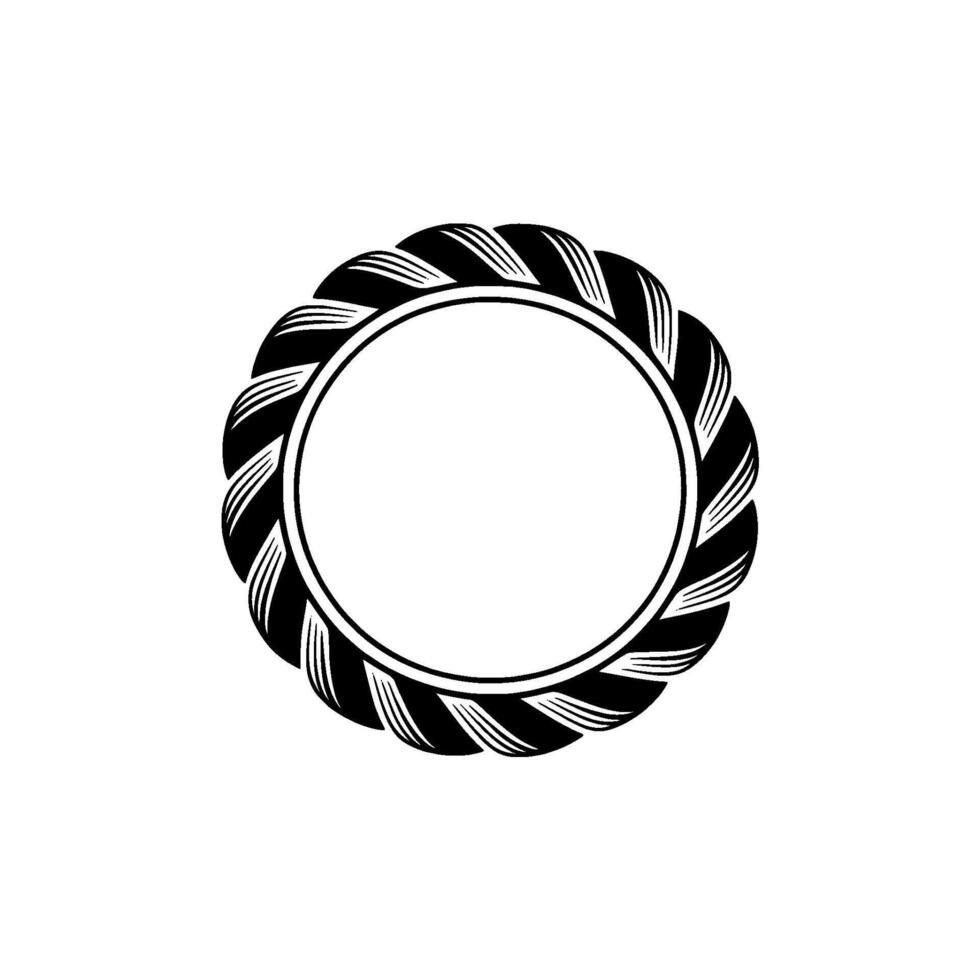 Intricate Rope Border, Minimalist, Circular Emblem vector