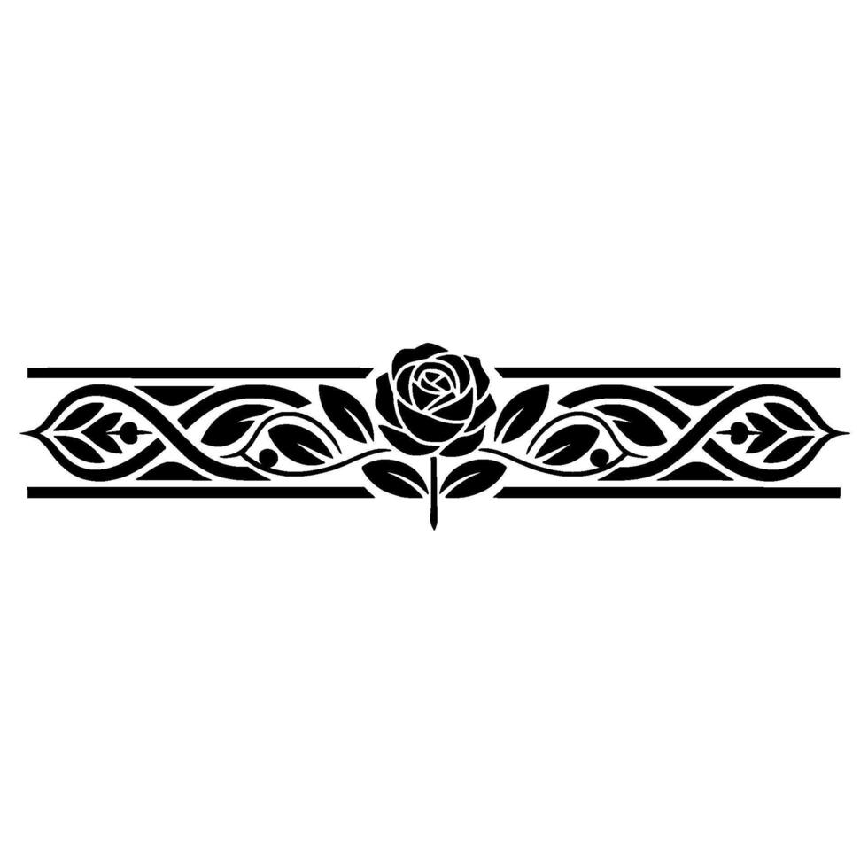 Elegant Floral Border, Vintage, Decorative Element, - Rose, Art deco vector