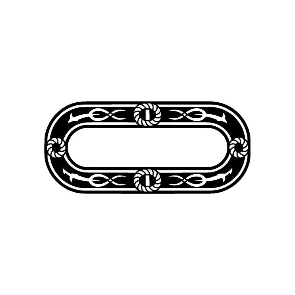 Nautical Oval Frame, Intricate Rope Border, Vintage vector