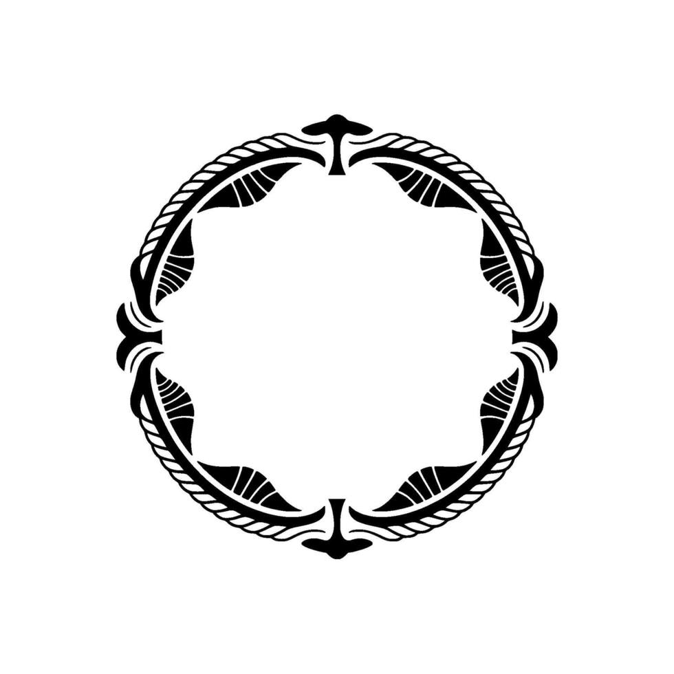 Art Nouveau Circle Frame, Intricate Ornamentation vector