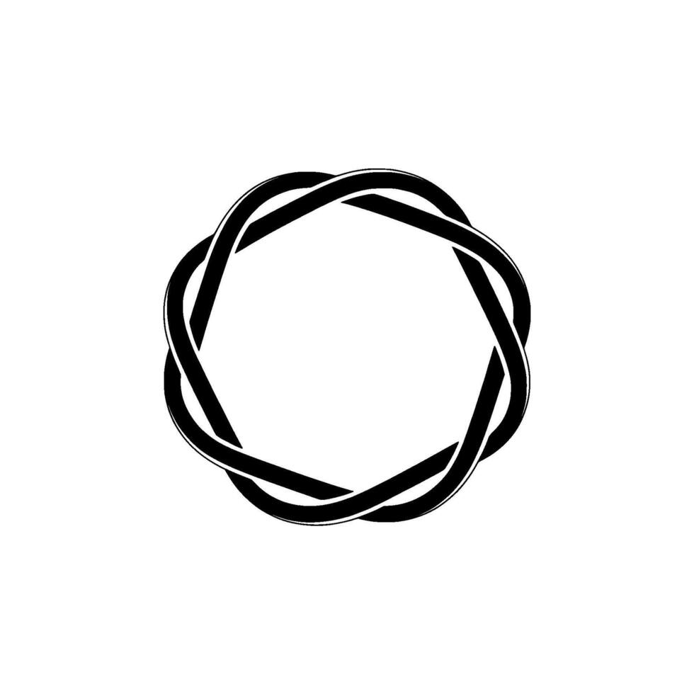 Intertwined Circle, Minimalist Emblem, Circular Motif, Knot vector