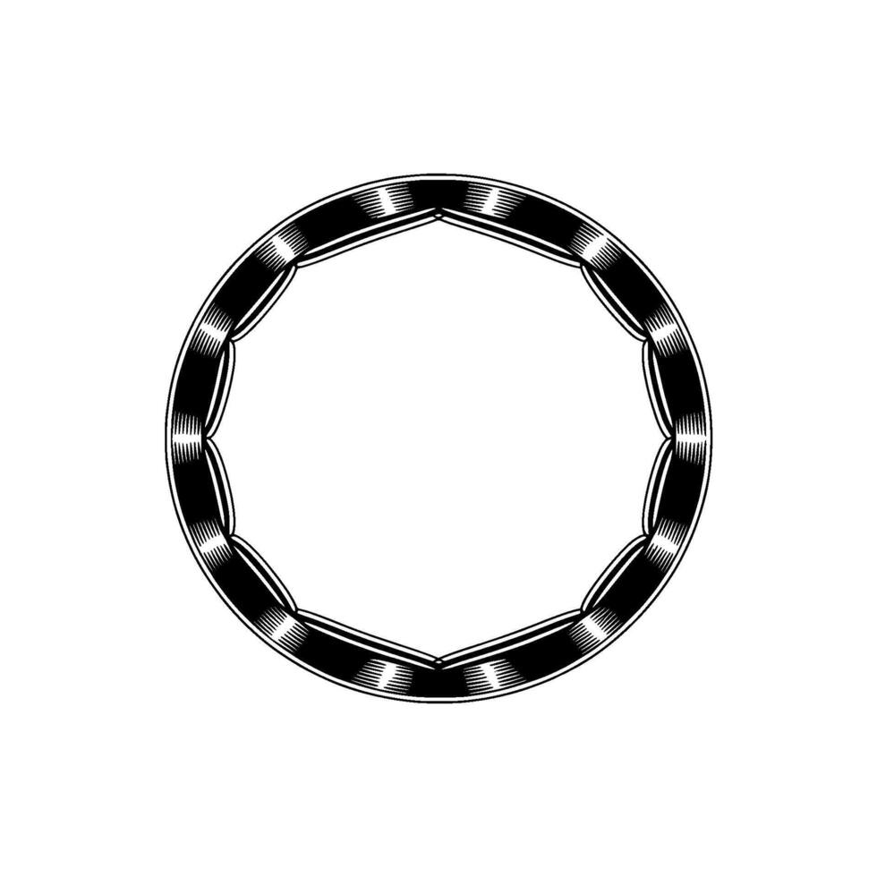 Geometric Ring, Textured Outline, Minimalist vector