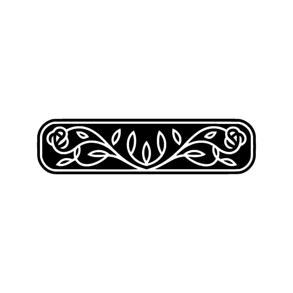Elegant Floral Ornament, Vintage Border, Linear vector