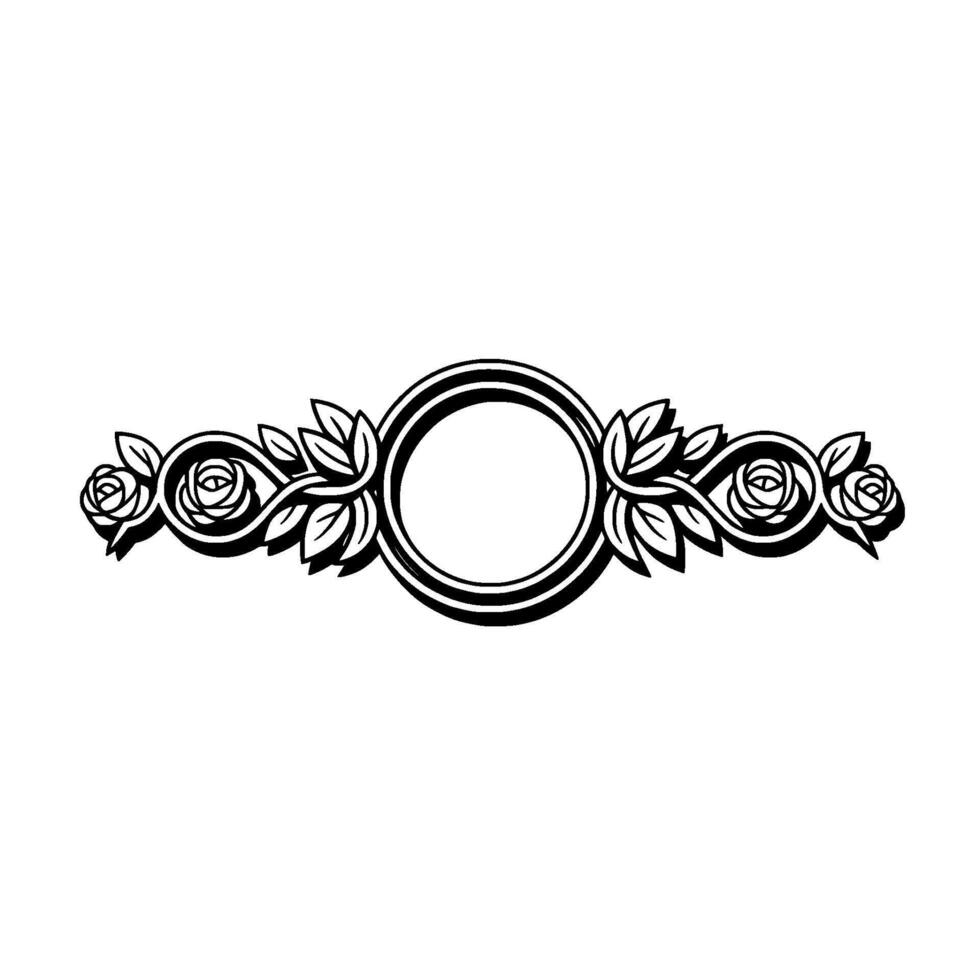 Elegant Floral Ornament, Vintage Border, Roses vector