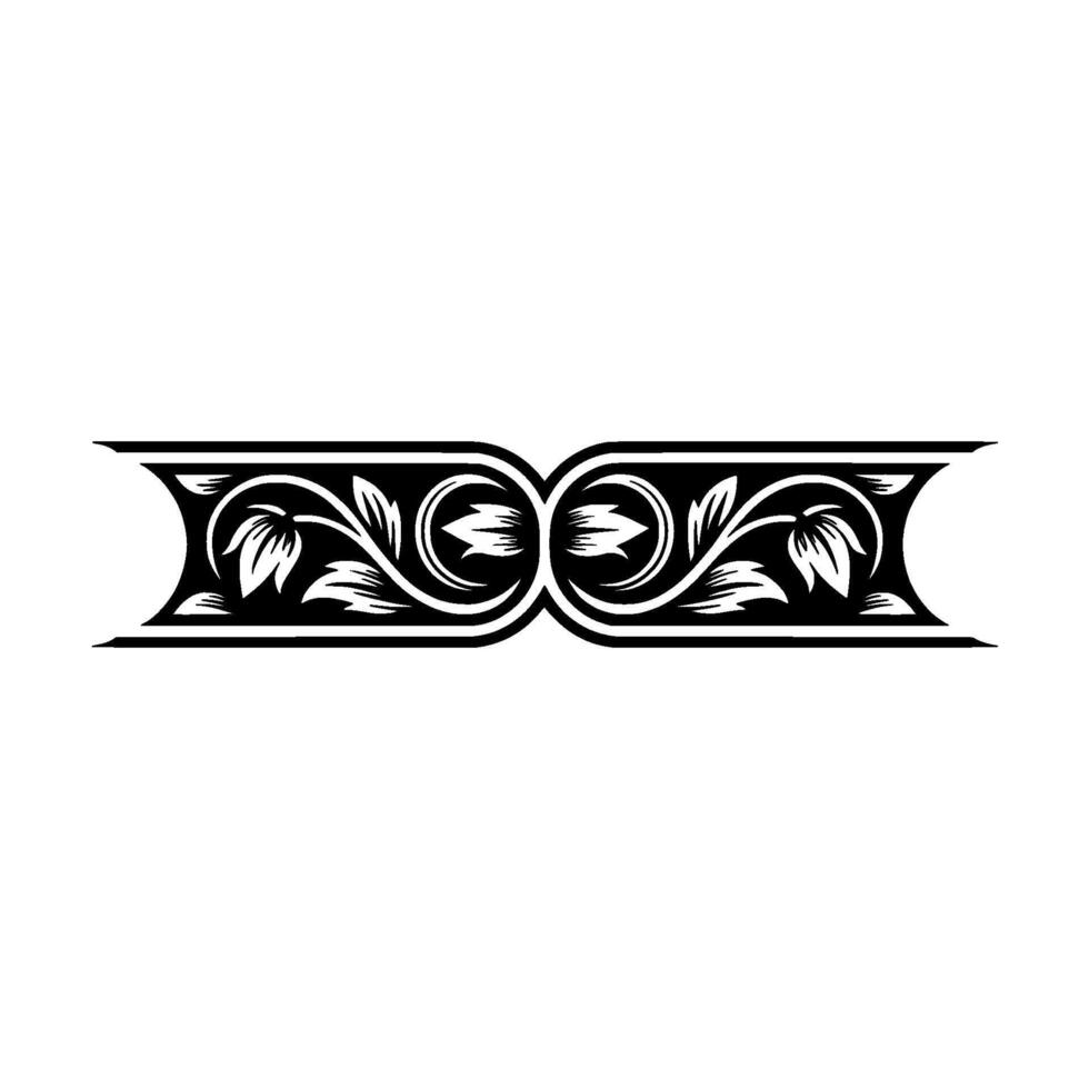 Intricate Floral Border, Vintage, Elegant Ornament - Swirl vector
