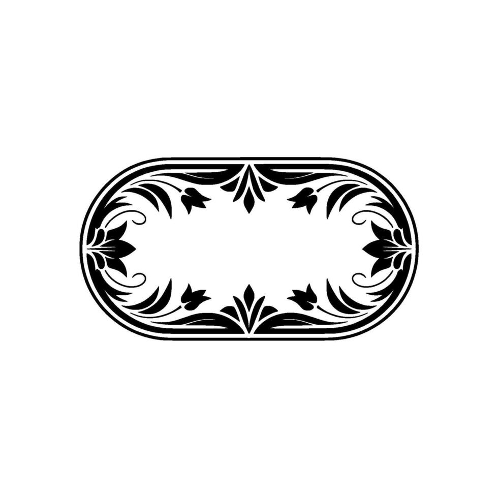 Elegant Oval Ornament, Vintage Botanical - Frame vector