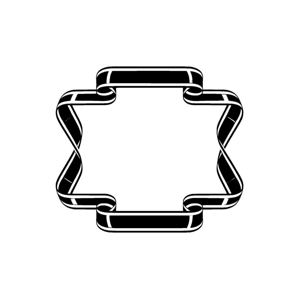Elegant Black Ribbon Frame, Minimalist vector