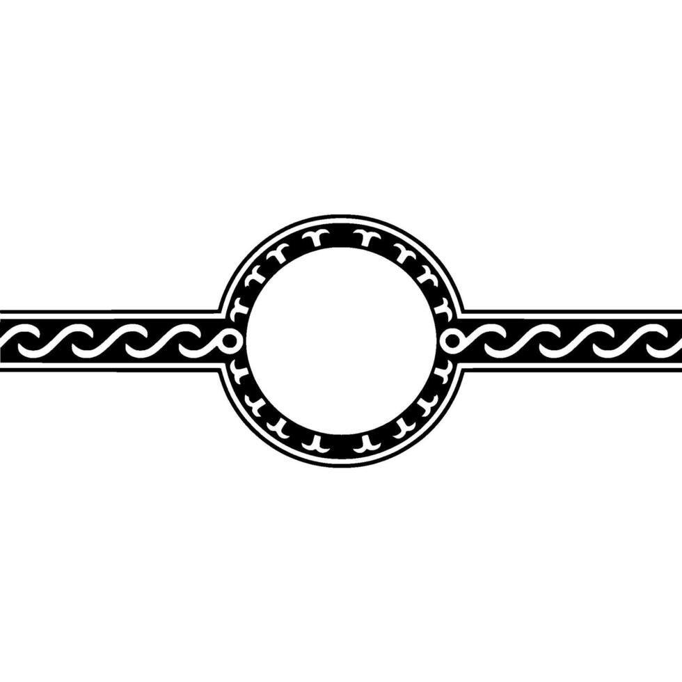 Intricate Celtic Border, Circular Motif, Vintage vector