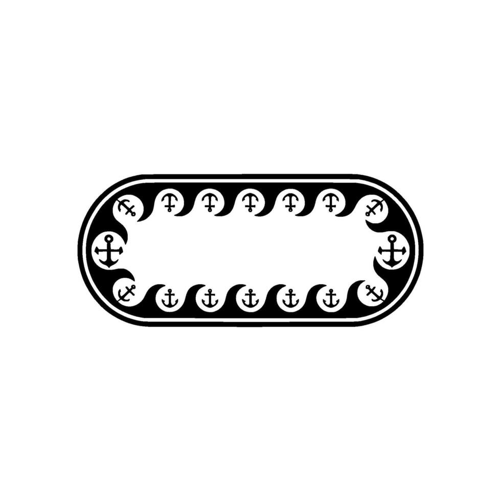 Nautical Anchor Frame Vintage Maritime - Border vector