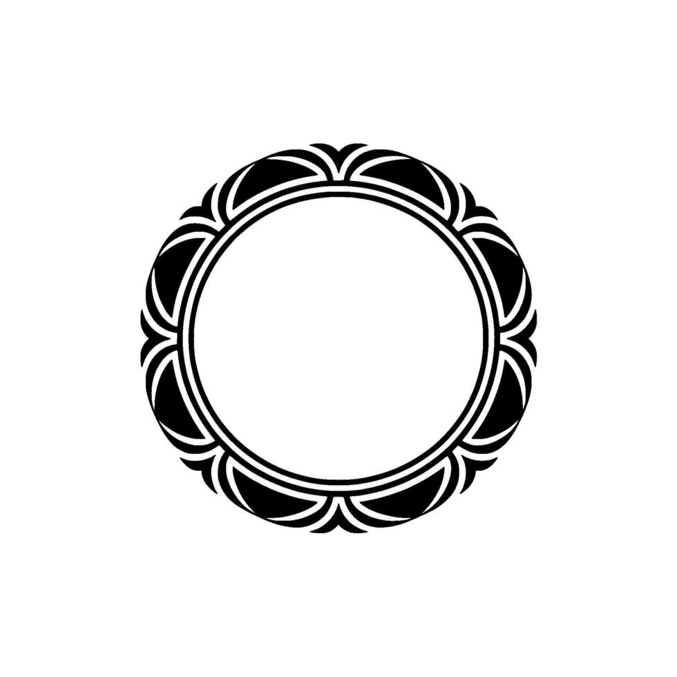 Intricate Tribal Circle Frame, Minimalist, Contrast vector