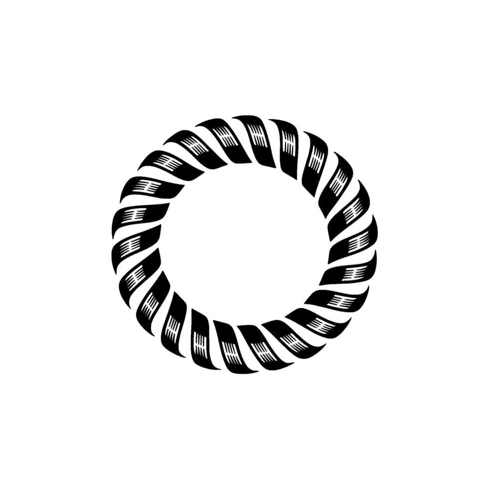 Spiraling Ribbon Emblem, Minimalist Circular vector