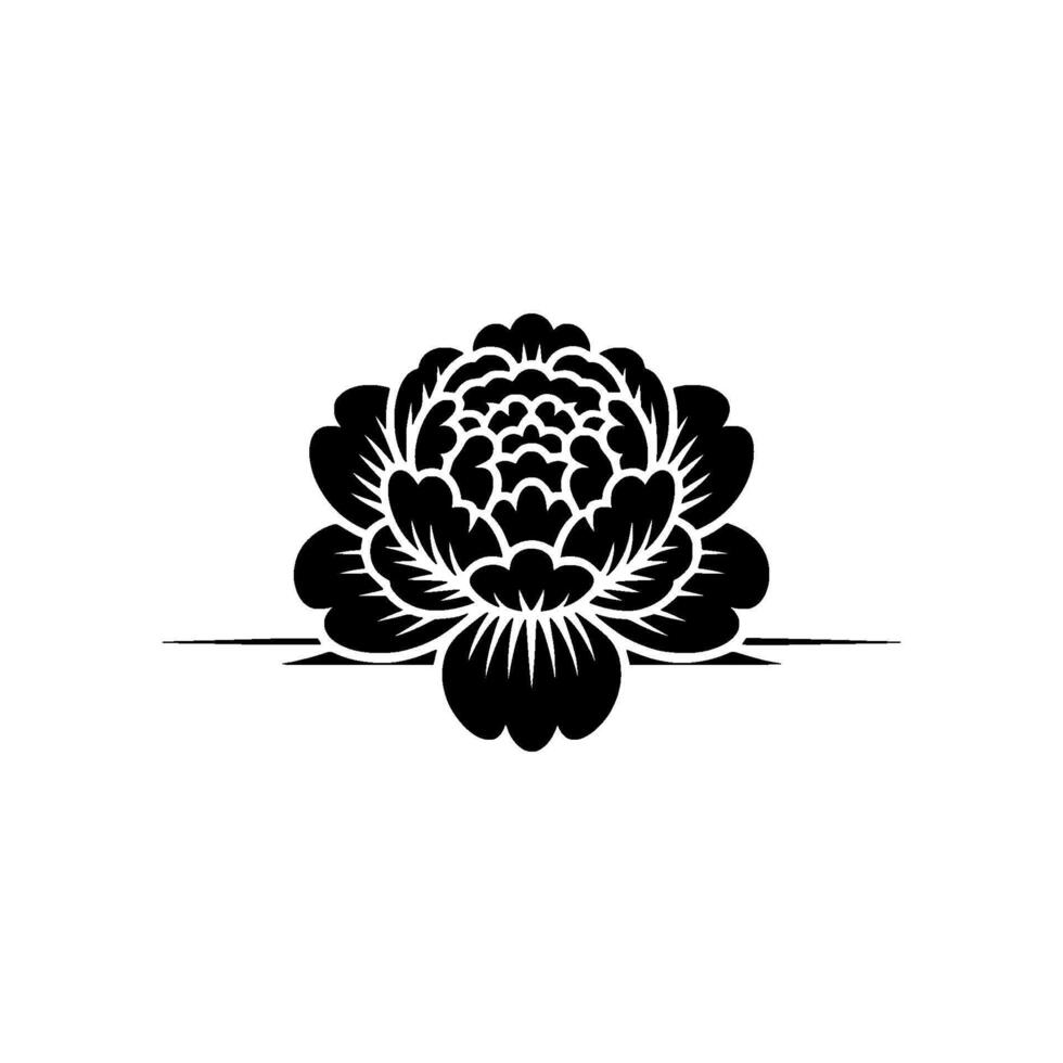 Elegant Black Floral Emblem, Minimalist, Symbol vector
