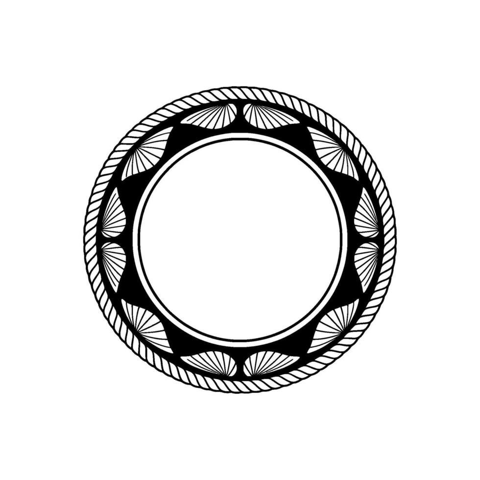Intricate Nautical Circle Emblem, Vintage Style vector