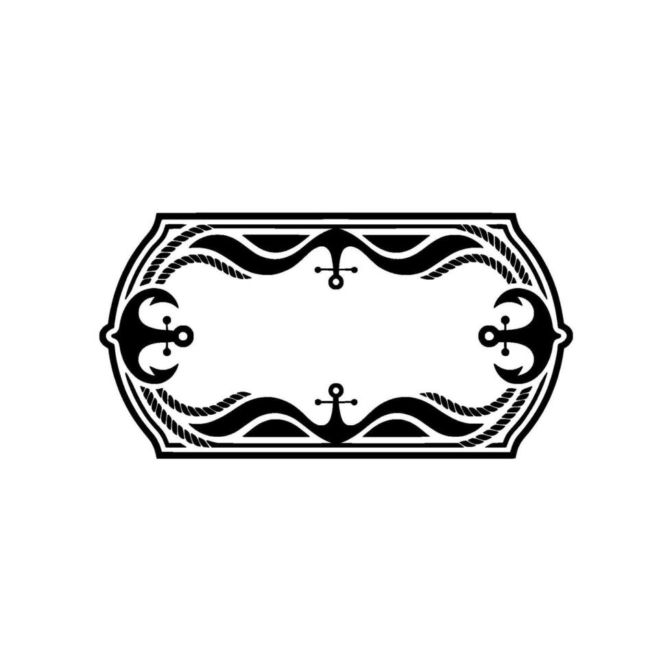 Vintage Nautical Frame, Elegant Ornamentation vector