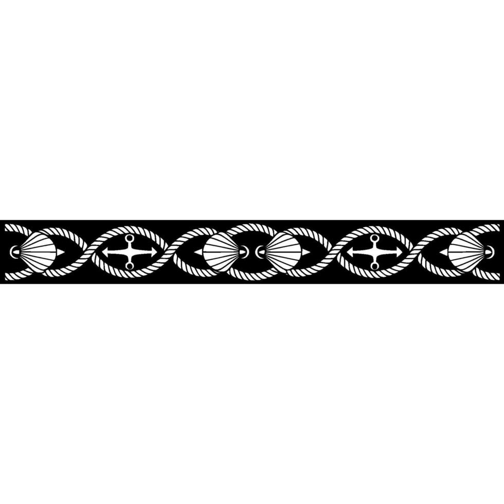 Nautical Border, Vintage Rope Motif, Decorative Element vector