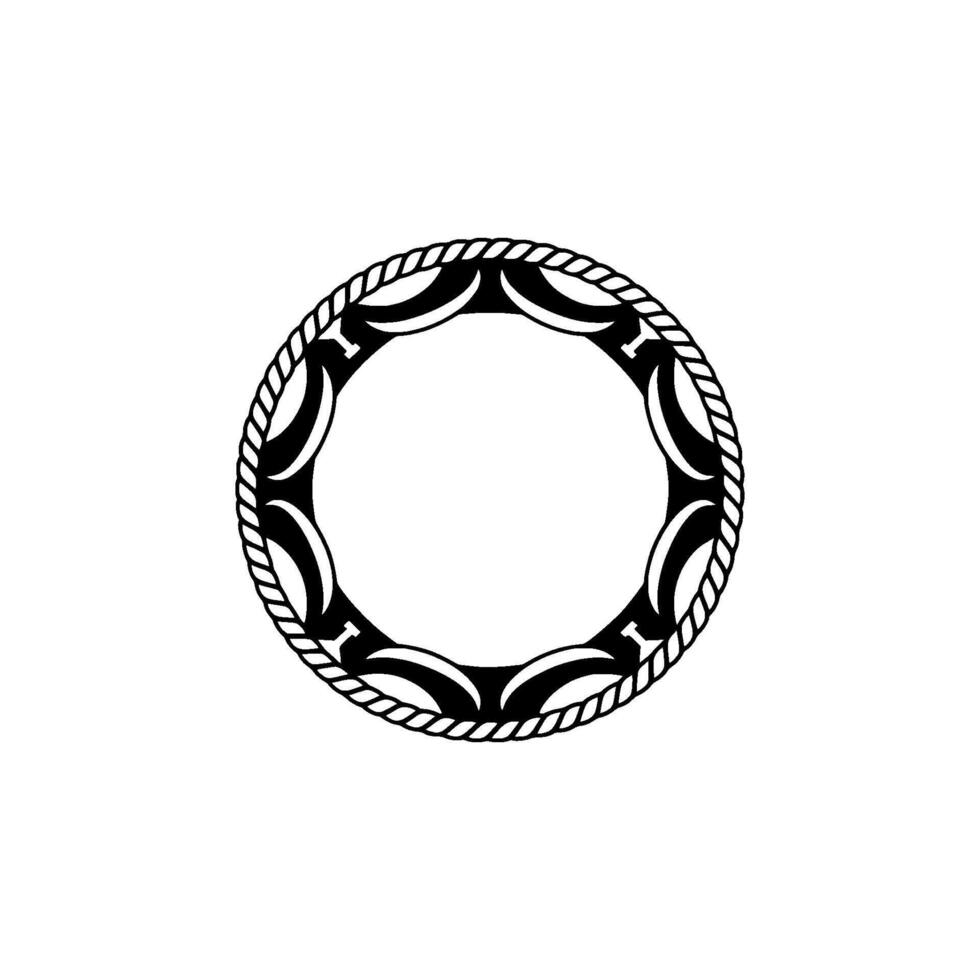 Nautical Circle Emblem, Vintage Style, Maritime - Rope vector