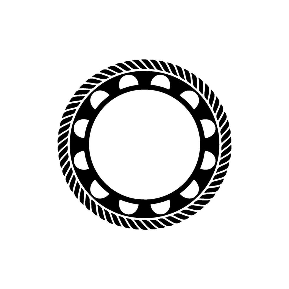 Circular Emblem, Nautical Motif, Minimalist, Circle vector