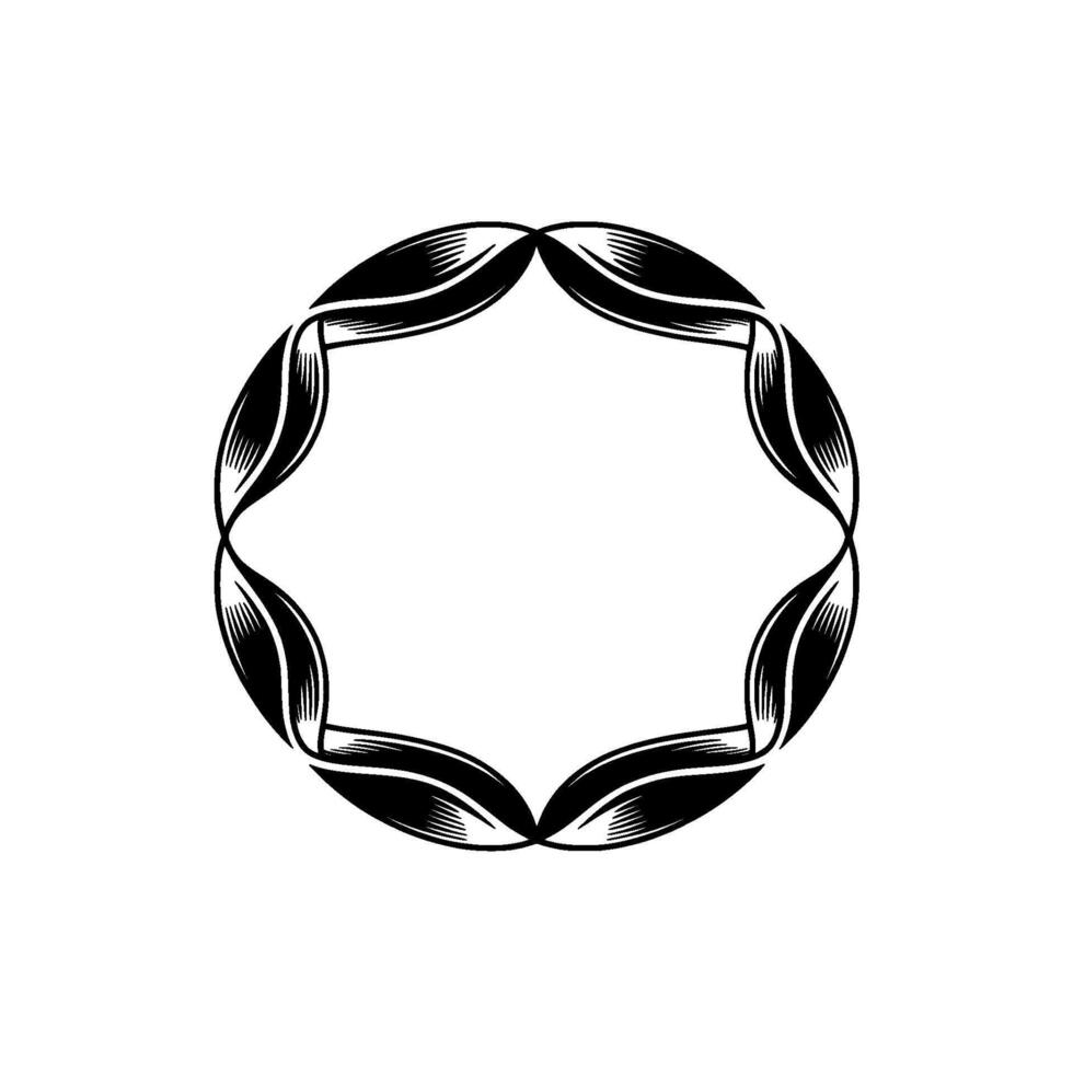 Stylized Ribbon Frame, Minimalist, Circular Motif vector