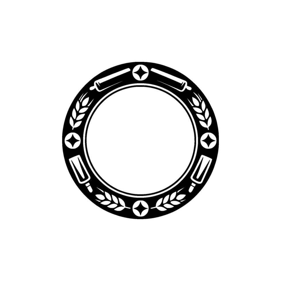 Ornamental Circle Frame, Vintage, Minimalist vector