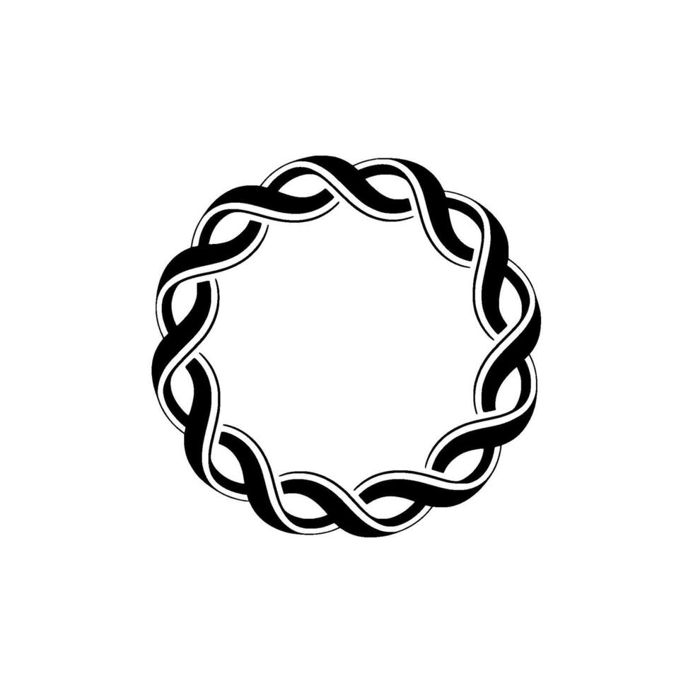 Intricate Knot Border, Minimalist, Circular Motif vector