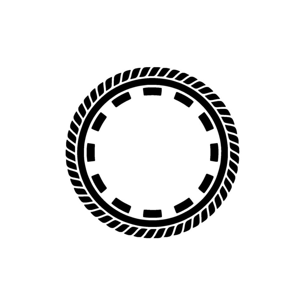 Minimalist Rope Circle Emblem, Modern Branding Element vector