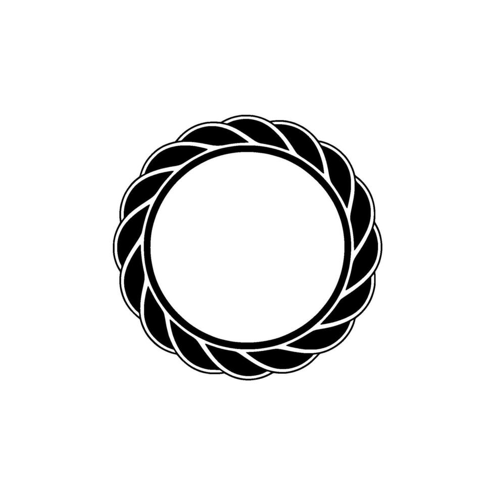 Minimalist Rope Circle, Modern Emblem, Circular Motif, Twine vector