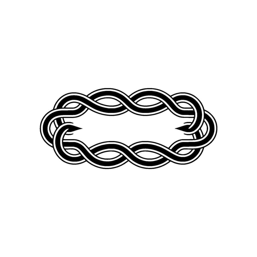 Intricate Knot Border, Minimalist vector