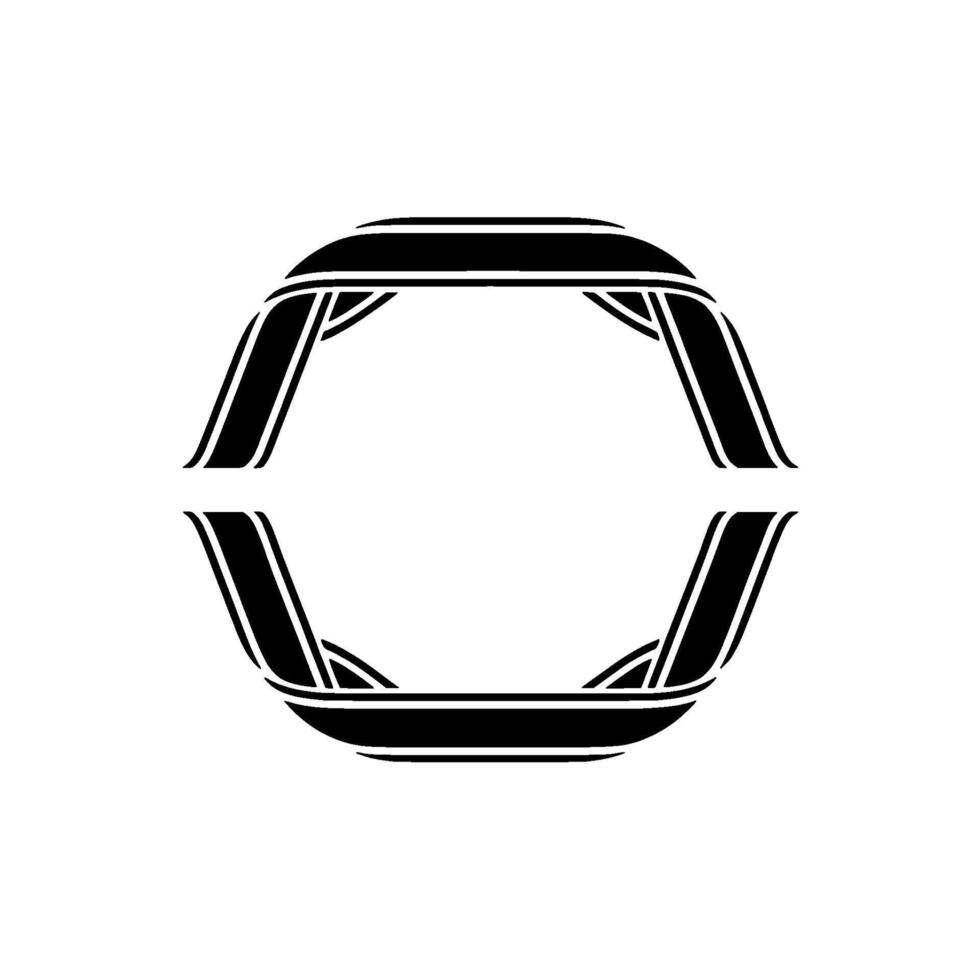 Geometric Frame, Minimalist, Modern Outline, Hexagon vector