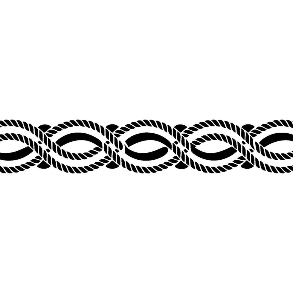 Nautical Border Intertwined Rope Detail vector