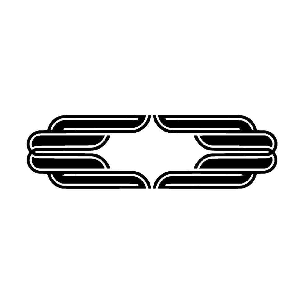 Art Deco Wave Emblem, Minimalist, Elegant Silhouette vector