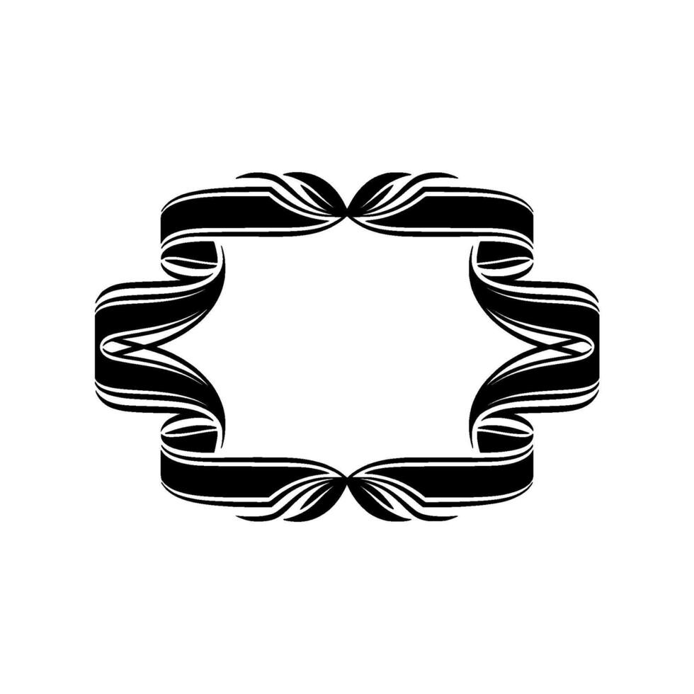 Elegant Ribbon Frame, Minimalist, Vintage Aesthetic, Swirls vector