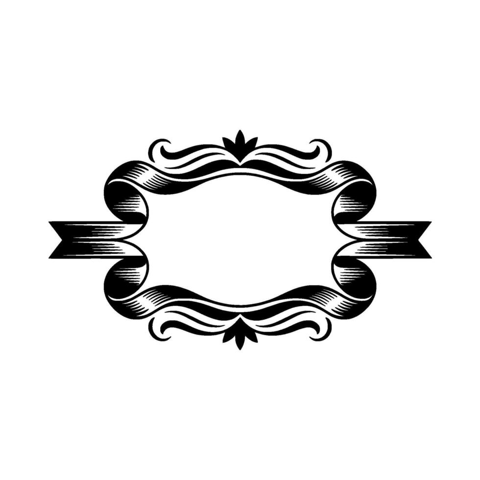 Ornate Vintage Frame, Elegant Ribbon vector
