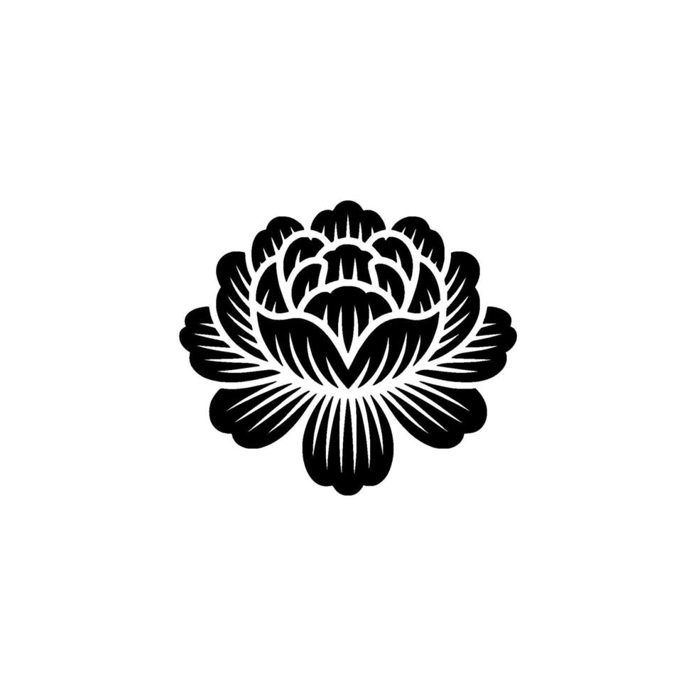 Intricate Black Floral Emblem, Elegant, Lotus vector
