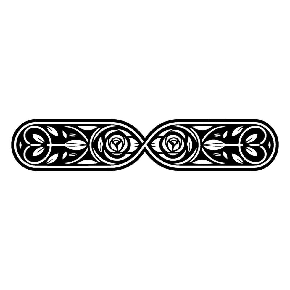 Elegant Oval Ornament, Floral Deco Border vector