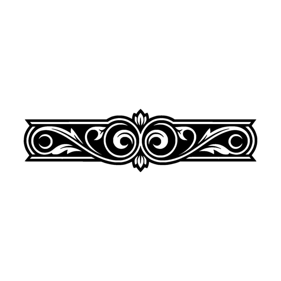 Elegant Vintage Scroll Border, Decorative Element - Ornamental vector