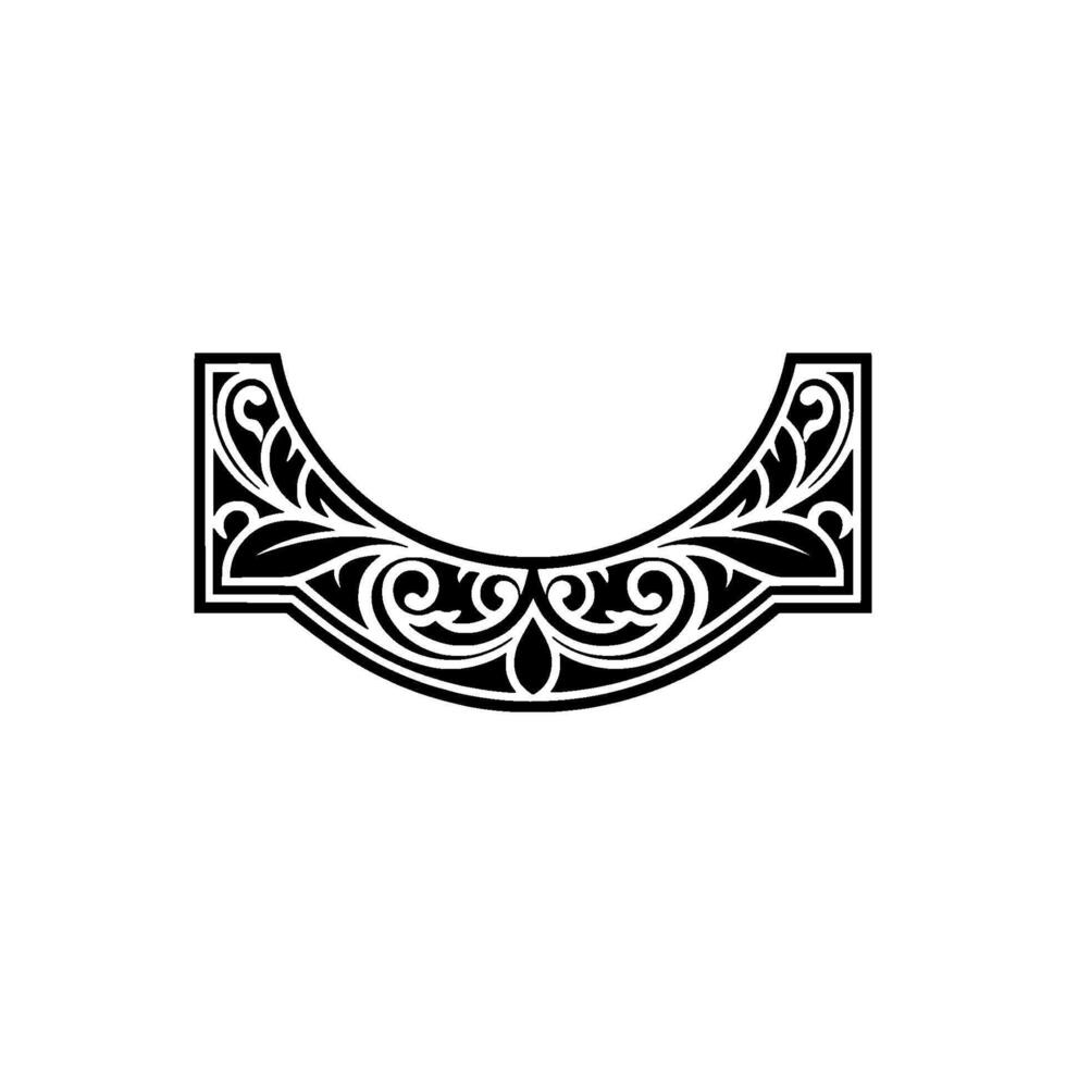 Intricate Black Ornamental Curve, Vintage Element vector