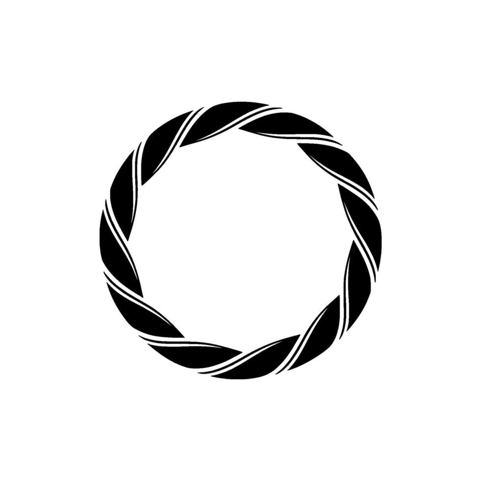 Spiraling Wreath, Minimalist, Circular Emblem vector