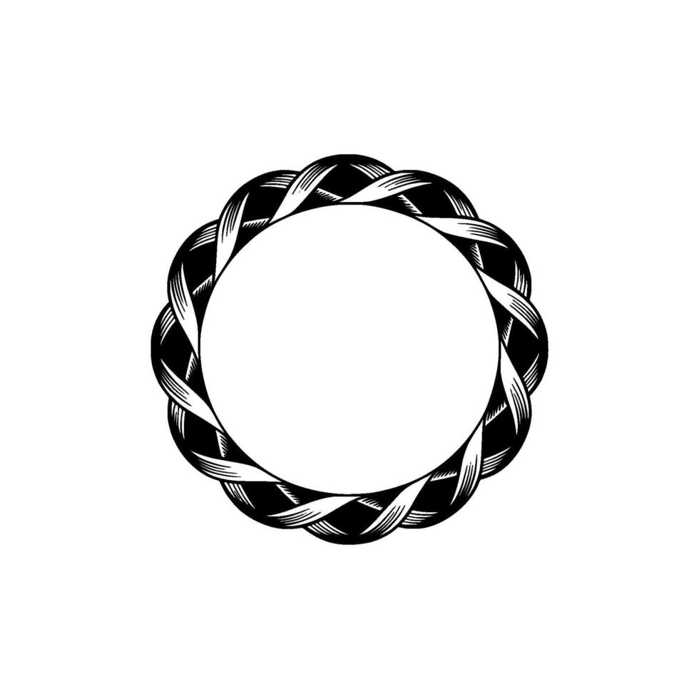Intricate Woven Circle, Minimalist, Texture vector