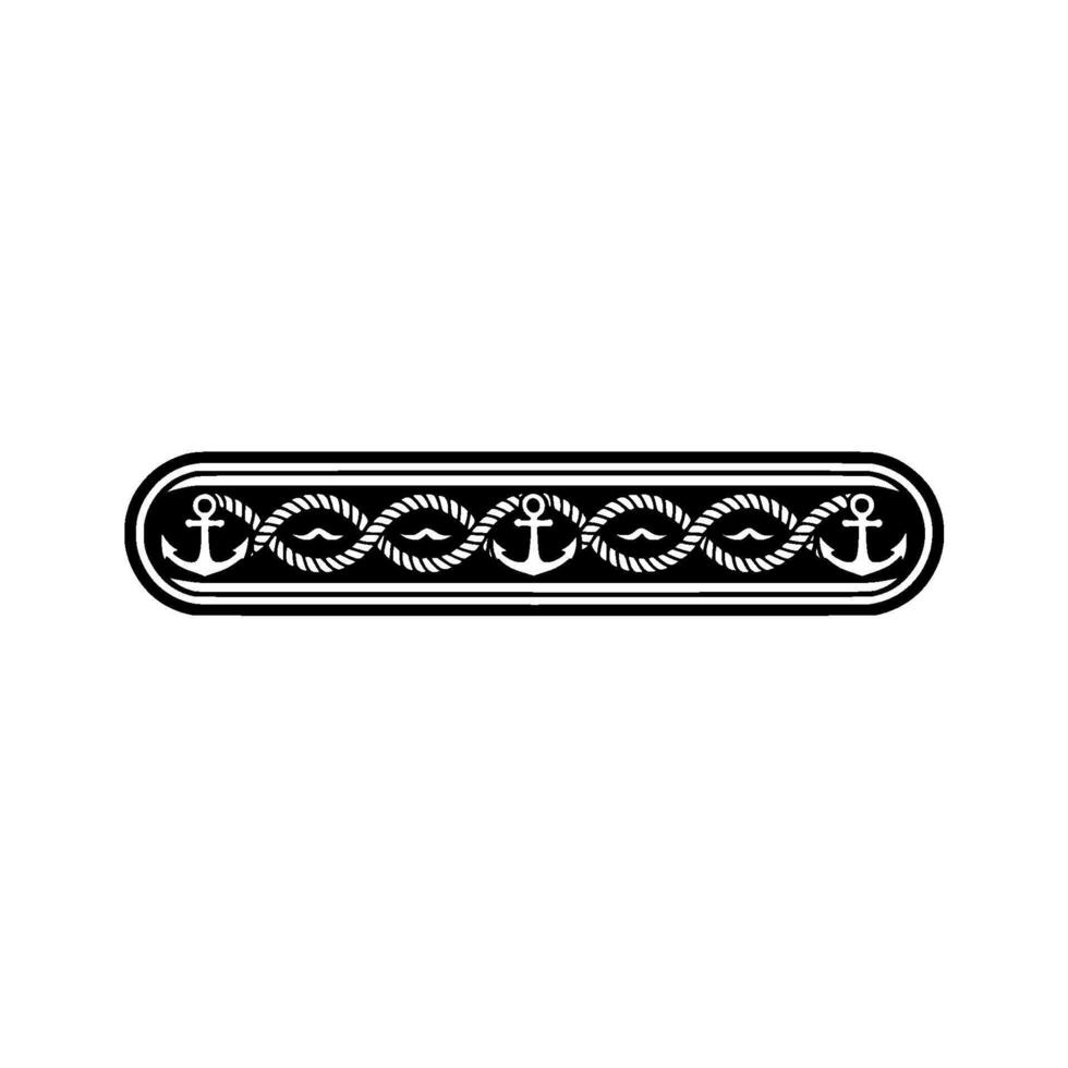 Nautical Anchor Border, Vintage Maritime, Emblem vector